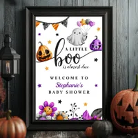 A Little Boo Is Almost Due Halloween Baby Shower Poster