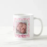 Personalize this cute Pink Framed Photos Heart Coffee Mug