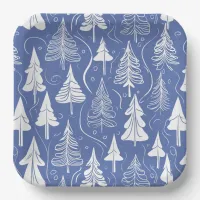 Blue Christmas Pattern#6 ID1009 Paper Plates