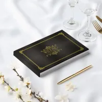 Fine Filigree Gold Foil Wedding ID871 Guest Book