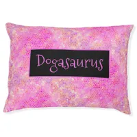 Personalized Pink Dinosaur Hide Personalized Pet Bed