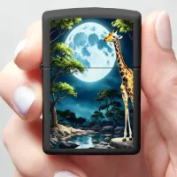 Giraffe Under Moonlight Zippo Lighter