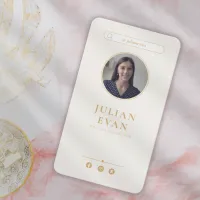 Elegant Instagram Ivory Photo Business Card