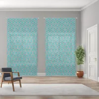 Southwest Turquoise Stone Geometric Print 50x96in Sheer Curtains