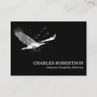 *~* Flag American USA Eagle Gray Grey on Black Business Card