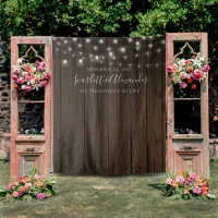 Rustic String Lights Wedding Backdrop