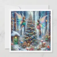 Magical Fairies and Elves Christmas Tree Card