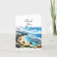 Tropical Beach Thank You Card