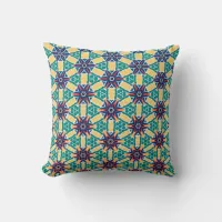 Vibrant Starburst Geometric Pattern Throw Pillow