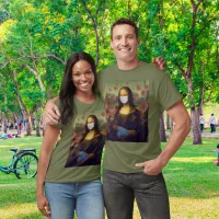 Mona Lisa Masked Up Playing It Safe Unisex T-Shirt