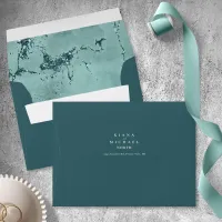 Stone Glitter Wedding Teal ID647 Envelope