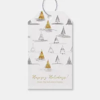 Gold Christmas Pattern#5 ID1009 Gift Tags