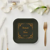 Goth or Halloween Wedding  Paper Plates