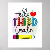 Hello Third Grade Back to School Poster