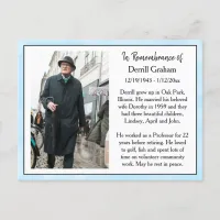 Remembrance Card for Funeral Or Memorial Keepsake