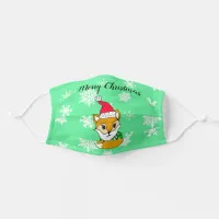 Cute Hand Drawn Cartoon Festive Fox Christmas Adult Cloth Face Mask