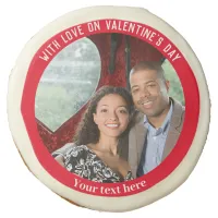 Personalized Valentine's Day Photo Message Elegant Sugar Cookie