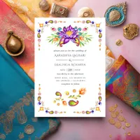 Trendy Floral Paisley Indian Wedding Invitation