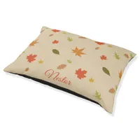 Personalized Colorful Autumn Leaves  Pet Bed