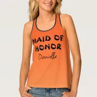 Halloween Party Maid Of Honor Orange Gradient Tank Top