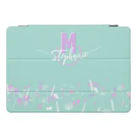 Sweet flowers monogrammed  iPad pro cover