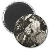 Vintage Elderly Mother and Daughter Magnet