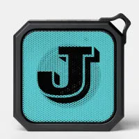 Monogram Initial Letter Stylish Trendy Turquoise Bluetooth Speaker