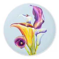 Calla Lillies Ceramic Knob