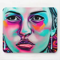 Digital Art Women's Face  AI Generated Lady's Face Mouse Pad