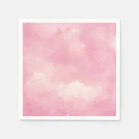 Pink Cotton Candy Watercolor Wedding Table Napkins