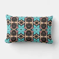 Elegant Boho Mystical Mosaic Geometric Pattern Lumbar Pillow