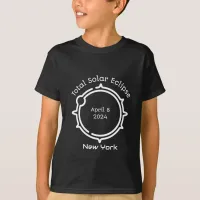 Total Solar Eclipse 2024 Modern Minimal Black Kids T-Shirt