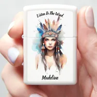 Native Indian Woman: Cultural Designs Zippo Lighter