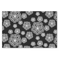 Elegant Stylish Black & White Mandala Flowers Tissue Paper