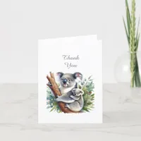 Koala Animals Baby Shower Thank You Note Card