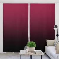 Crimson Black Gradient Blackout Curtains