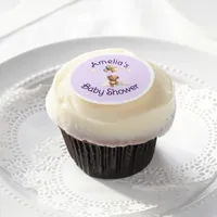 Sweet Little One on the Way Lavender Baby Shower Edible Frosting Rounds