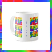 He Him His Pronouns Rainbow Tie Dye  Coffee Mug