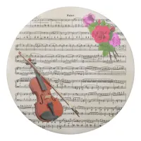 Violin and Roses With Vintage Sheet Music  Eraser