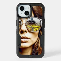 Cool Chick with Reflection of a Musical Festival  iPhone 15 Case