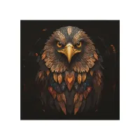 Mosaic Eagle Portrait  Wood Wall Art