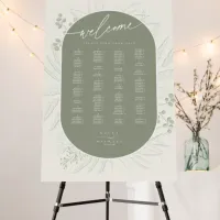 Eucalyptus Wedding Wreath Seating Chart Grn ID901 Foam Board