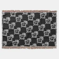 C Monogram Initial Throw Pillow Throw Blanket