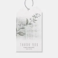 Faded Wood & Greenery Thank You Green/Blue ID818 Gift Tags