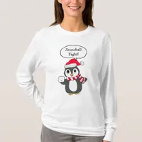 Snowball Fight, Cute Christmas Penguin Holiday T-Shirt