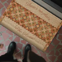 Rustic flowers and message coir doormat