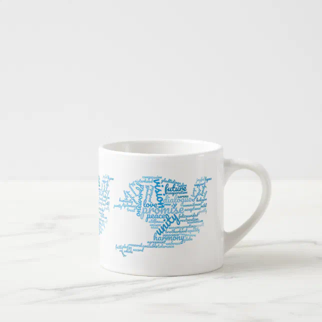 Inspirational Elegant Dove of Peace Tag Cloud Espresso Cup