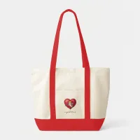 Cupid on Red Heart Tote Bag