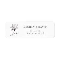 Rustic Elegant Floral Sketch Wedding Label