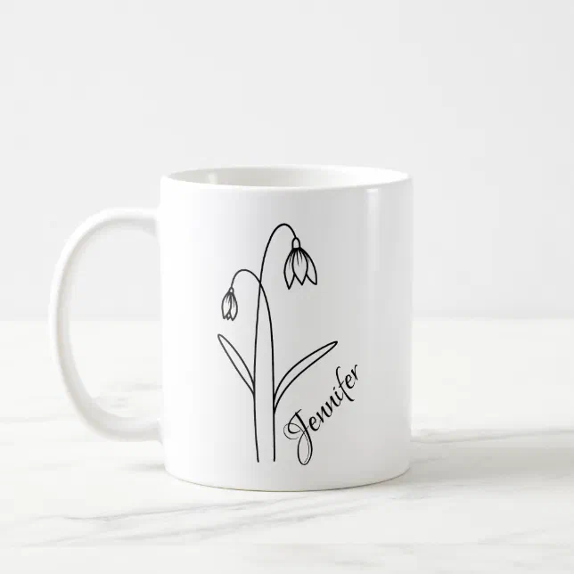 Personalized Birth Flower With Name -JANUARY Coffee Mug